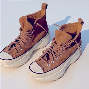 Converse Brown High-Top Platform Sneakers
